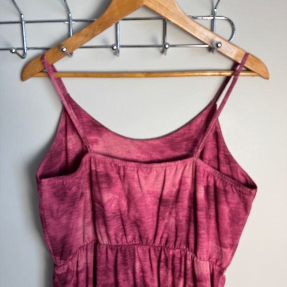 Old Navy Women's Spaghetti Strap‎ Babydoll Summer Dress Tie Dye Burgundy-wine L - Picture 5 of 15